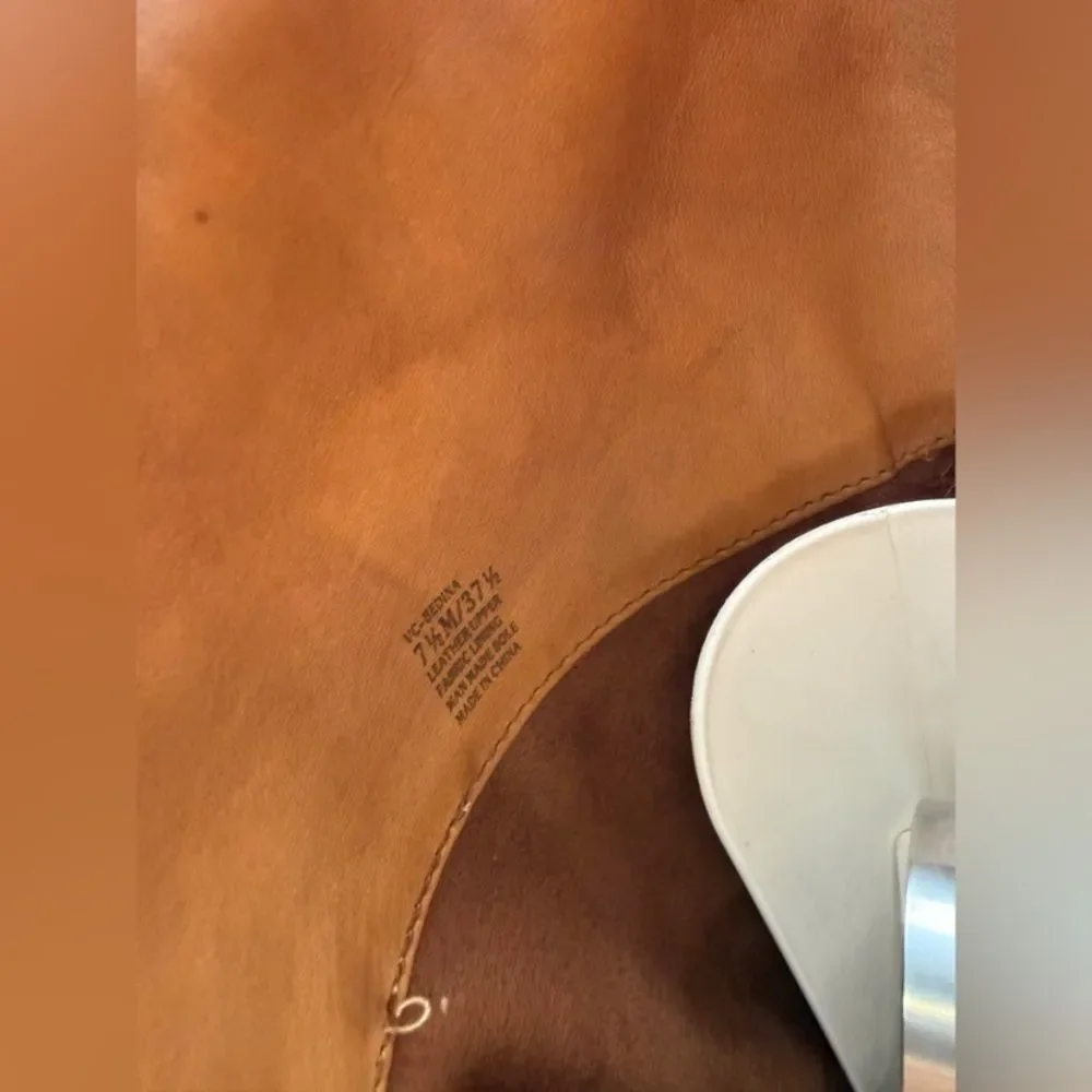 Vince Camuto Bedina Women Brown Leather Pull On Western Riding Boots Sz 7.5